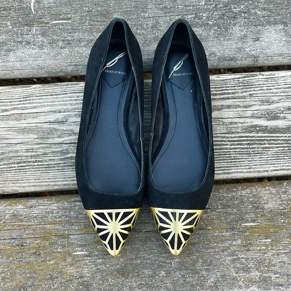 Brian Atwood Flats Pointy Toe 6.5 - Picture 1 of 9